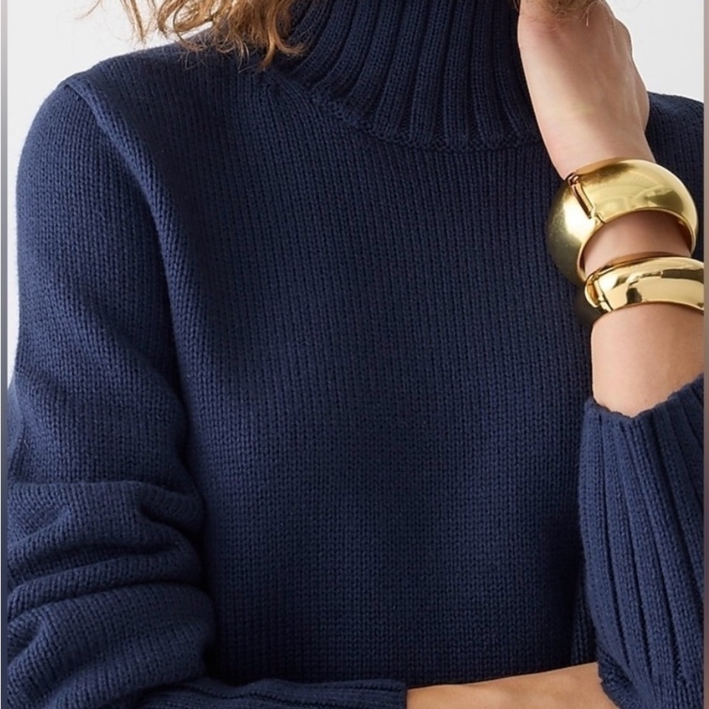 NWT J.crew Navy Blue Cotton Turtleneck Sweater XXS